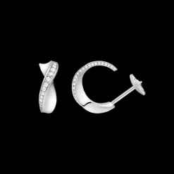 Boucle d'oreille, or blanc 18k, diamants|OMEGA Fashion