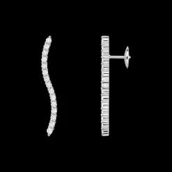 Boucle d'oreille, or blanc 18k, diamants|OMEGA Discount