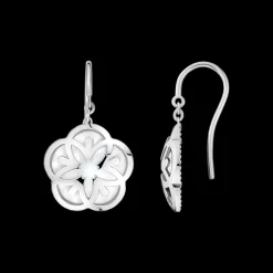 Boucle d'oreille, or blanc 18k, nacre|OMEGA Fashion