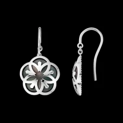 Boucle d'oreille, or blanc 18k, nacre de tahiti|OMEGA Sale