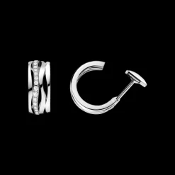 Boucle d'oreille, or blanc 18k, diamants|OMEGA Fashion