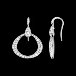Boucle d'oreille, or blanc 18k, diamants|OMEGA New