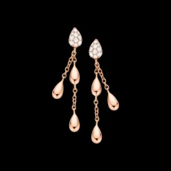 Boucle d'oreille, or rouge 18k, diamants|OMEGA Sale