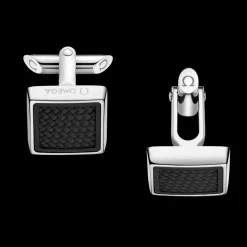 Bouton de manchette, caoutchouc, acier inoxydable|OMEGA Clearance