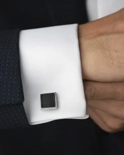 Bouton de manchette, caoutchouc, acier inoxydable|OMEGA Clearance