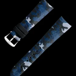Bracelet camouflage en cuir bleu avec boucle ardillon|OMEGA Best