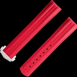 Bracelet de la Seamaster Diver 300M en caoutchouc rouge avec boucle déployante|OMEGA Best