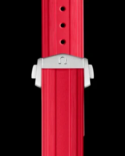 Bracelet de la Seamaster Diver 300M en caoutchouc rouge avec boucle déployante|OMEGA Best