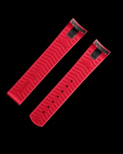 Bracelet de la Seamaster Diver 300M en caoutchouc rouge avec boucle déployante|OMEGA Best