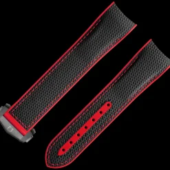 Bracelet en caoutchouc noir Seamaster Planet Ocean 600M avec boucle déployante|OMEGA New