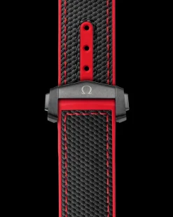 Bracelet en caoutchouc noir Seamaster Planet Ocean 600M avec boucle déployante|OMEGA New