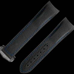 Bracelet en caoutchouc noir Seamaster Planet Ocean 600M avec boucle déployante|OMEGA Fashion