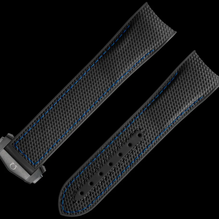 Bracelet en caoutchouc noir Seamaster Planet Ocean 600M avec boucle déployante|OMEGA Fashion