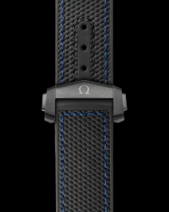 Bracelet en caoutchouc noir Seamaster Planet Ocean 600M avec boucle déployante|OMEGA Fashion