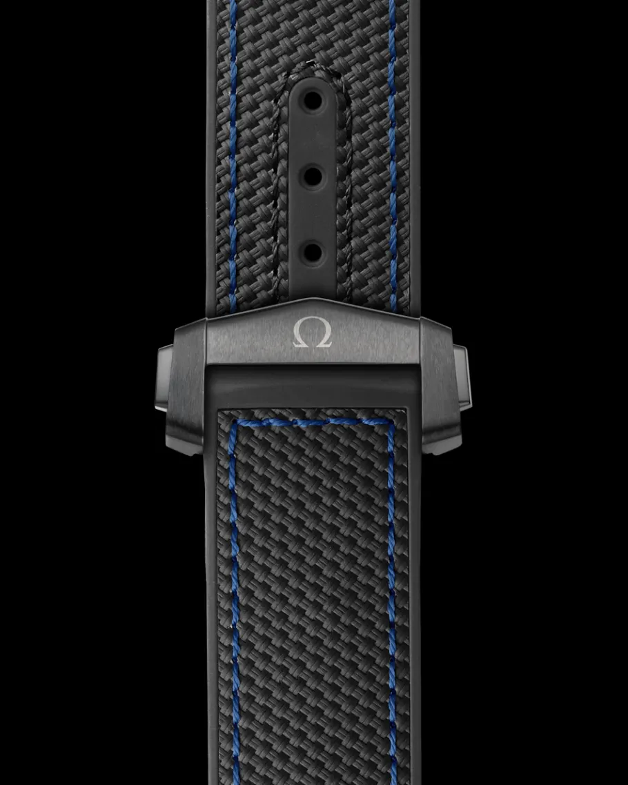 Bracelet en caoutchouc noir Seamaster Planet Ocean 600M avec boucle déployante|OMEGA Fashion