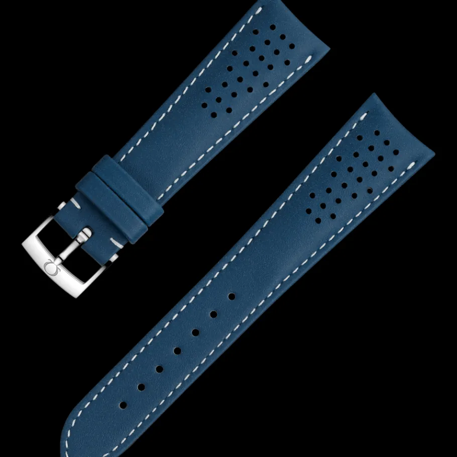 Bracelet en cuir bleu avec boucle ardillon|OMEGA New