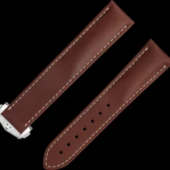 Bracelet en cuir brun avec boucle déployante|OMEGA Online
