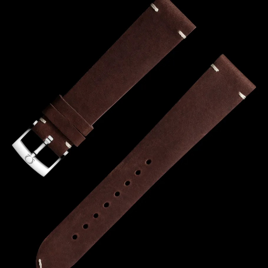 Bracelet en cuir brun avec boucle ardillon|OMEGA Clearance