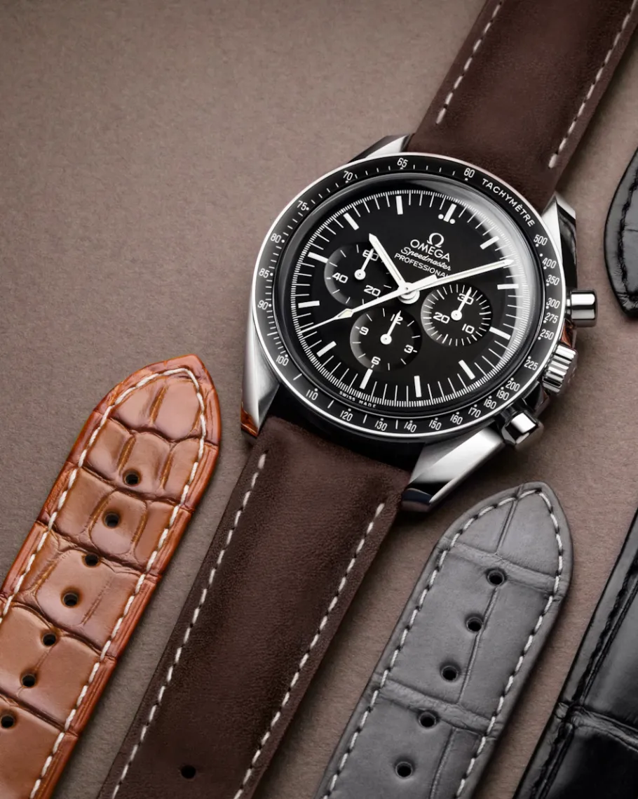 Bracelet en cuir brun avec boucle ardillon|OMEGA Hot