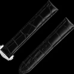 Bracelet en cuir d'alligator noir avec boucle déployante|OMEGA Sale