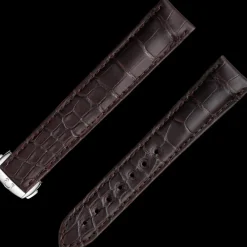 Bracelet en cuir d'alligator brun avec boucle déployante|OMEGA Discount