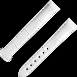 Bracelet en cuir d'alligator blanc avec boucle déployante|OMEGA Best