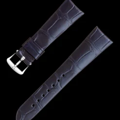 Bracelet en cuir d’alligator bleu avec boucle ardillon|OMEGA Fashion