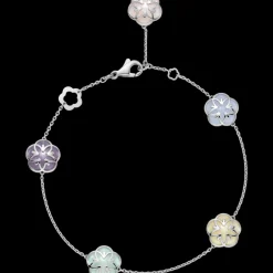 Bracelet, or blanc 18k, angélite, calcédoine, jade, opale|OMEGA Hot