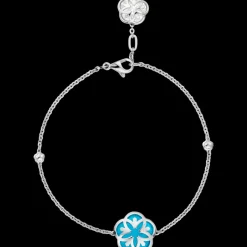 Bracelet, or blanc 18k, nacre, turquoise|OMEGA Hot