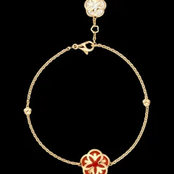 Bracelet, or jaune 18k, cornaline, nacre|OMEGA New