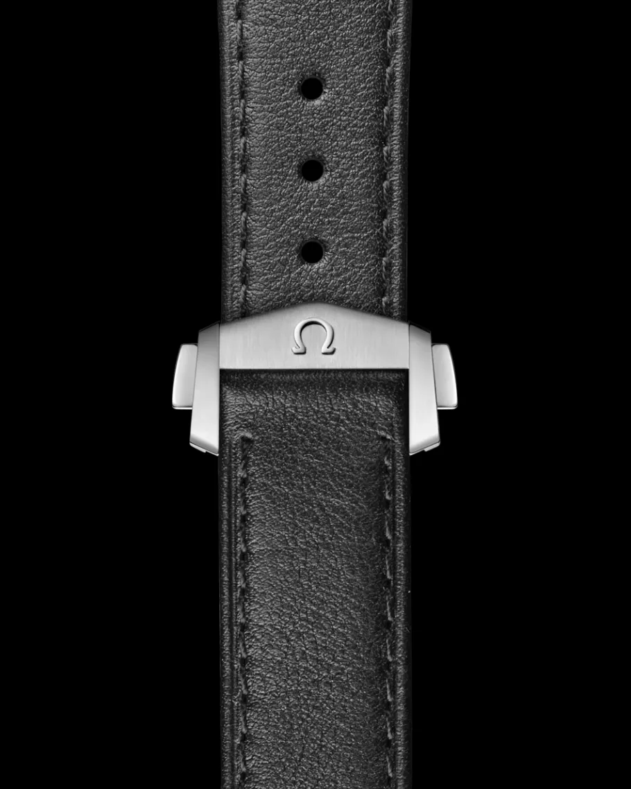Bracelet Speedmaster Moonwatch en cuir noir avec boucle déployante|OMEGA Hot