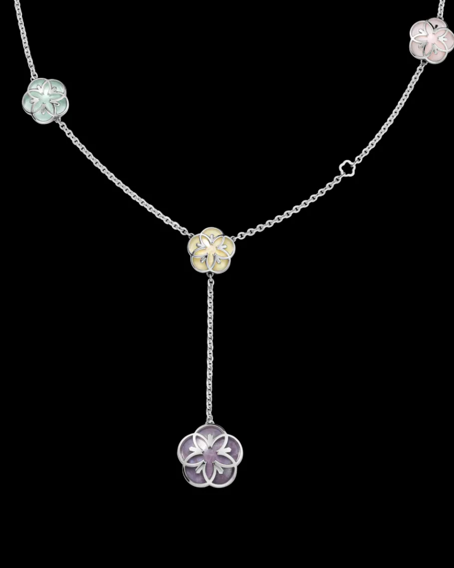 Collier, or blanc 18k, angélite, calcédoine, jade, opale|OMEGA Sale