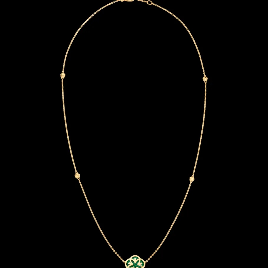 Collier, or jaune 18k, malachite|OMEGA Discount