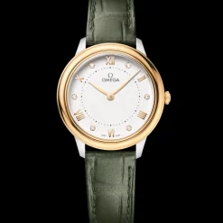 30 mm, acier ‑ or jaune sur bracelet en cuir|OMEGA Sale