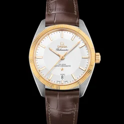 39 mm, acier ‑ or jaune sur bracelet en cuir|OMEGA Clearance