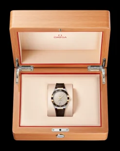 41 mm, acier ‑ or jaune sur bracelet en cuir|OMEGA Sale