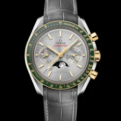 44,25 mm, acier ‑ or jaune sur bracelet en cuir|OMEGA Online