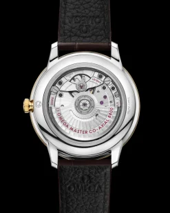 40 mm, acier ‑ or jaune sur bracelet en cuir|OMEGA Outlet