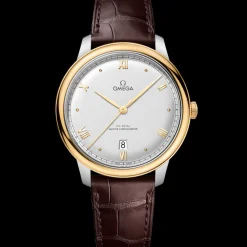 40 mm, acier ‑ or jaune sur bracelet en cuir|OMEGA Fashion