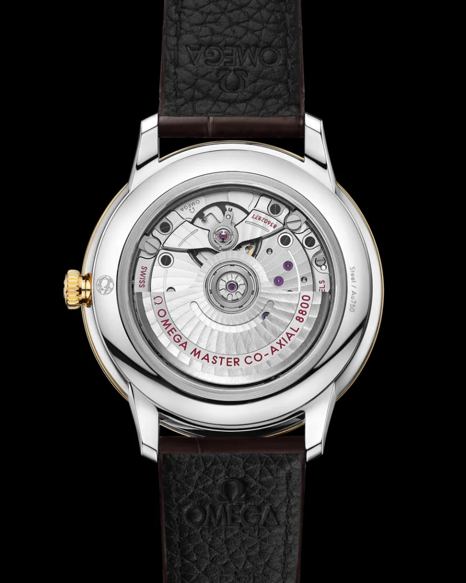 40 mm, acier ‑ or jaune sur bracelet en cuir|OMEGA Fashion