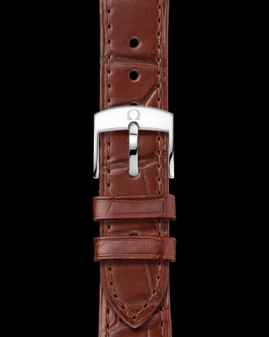 40 mm, acier ‑ or jaune sur bracelet en cuir|OMEGA Fashion