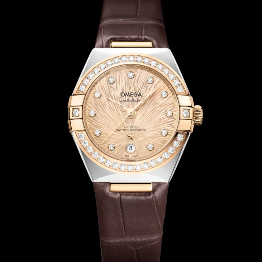 29 mm, acier ‑ or Moonshine™ sur alligator|OMEGA Clearance