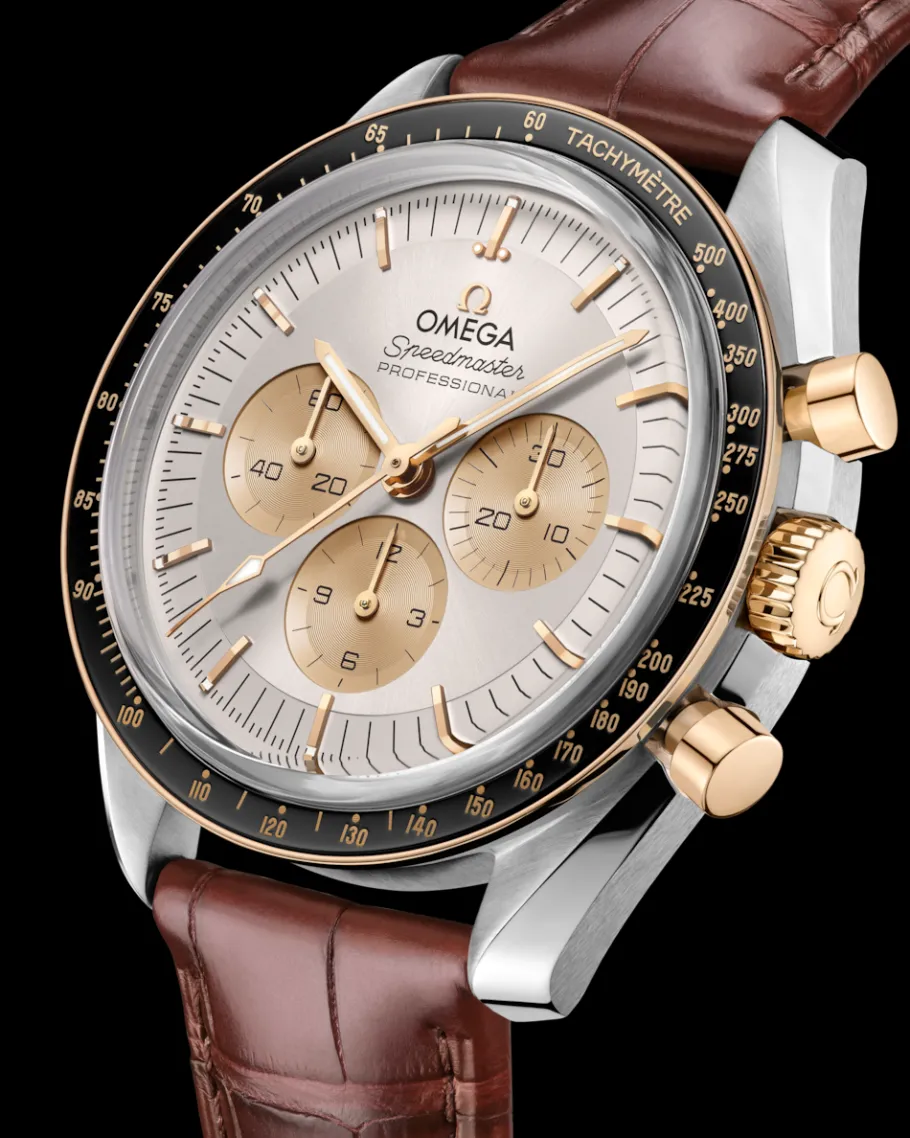 42 mm, acier ‑ or Moonshine™ sur alligator|OMEGA Hot