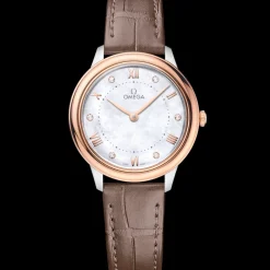 30 mm, acier ‑ or « Sedna™ » sur bracelet en cuir|OMEGA Discount