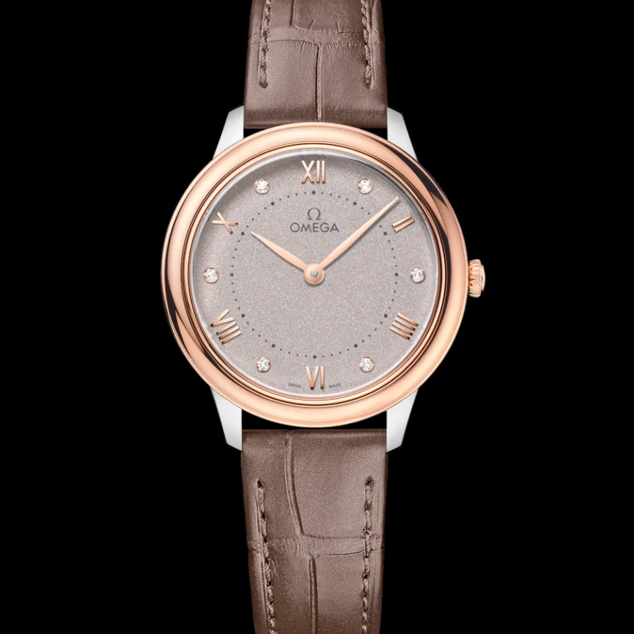 30 mm, acier ‑ or « Sedna™ » sur bracelet en cuir|OMEGA Discount