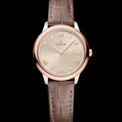 27,5 mm, acier ‑ or « Sedna™ » sur bracelet en cuir|OMEGA Discount