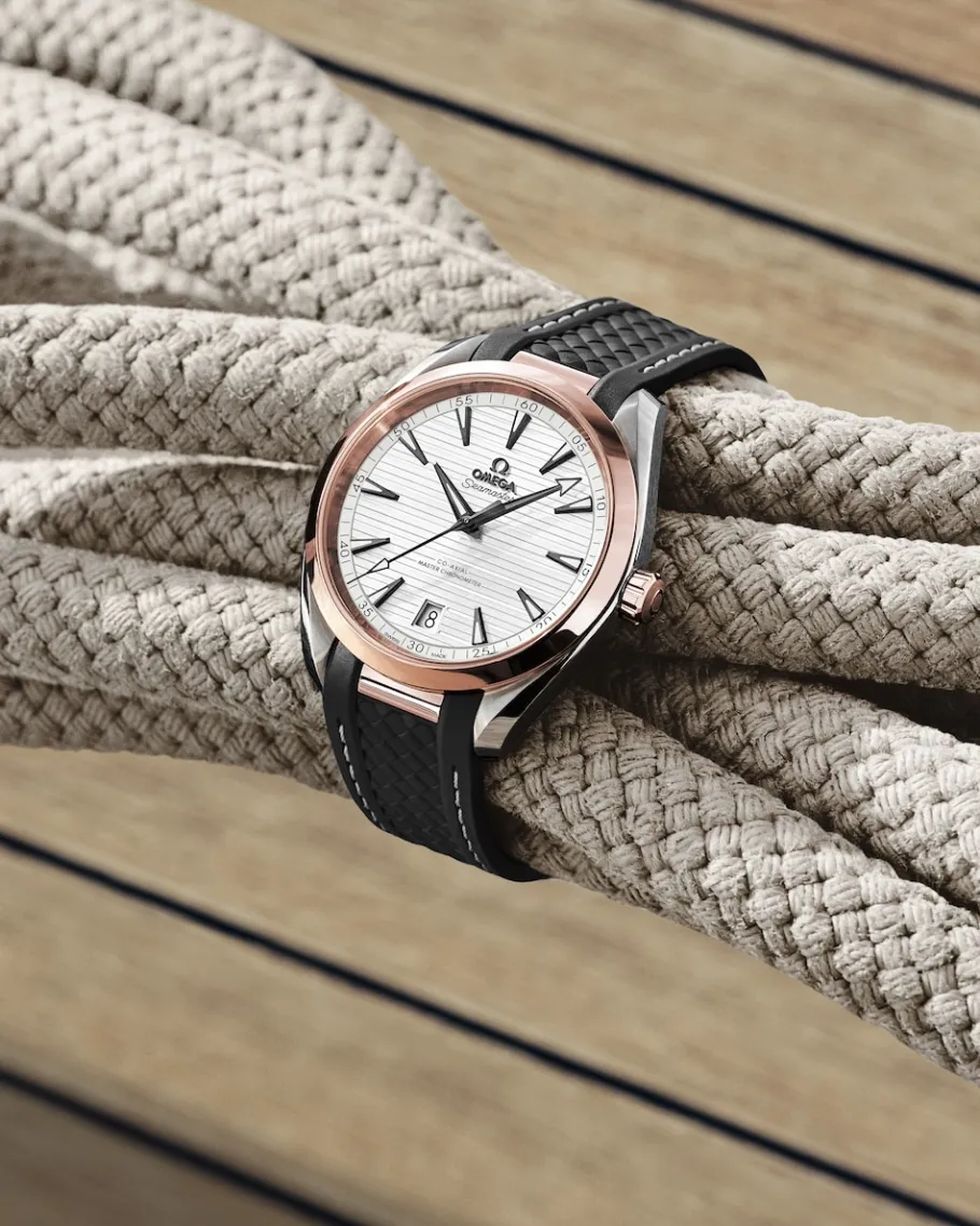 41 mm, acier ‑ or « Sedna™ » sur bracelet caoutchouc|OMEGA Outlet