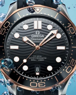 42 mm, acier ‑ or « Sedna™ » sur bracelet caoutchouc|OMEGA Online