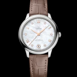 34 mm, acier sur bracelet en cuir|OMEGA Fashion