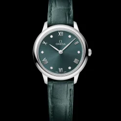 27,5 mm, acier sur bracelet en cuir|OMEGA Clearance